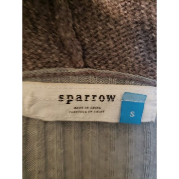 Sparrow Womens S Cardigan Open Front Cropped Back Anthropologie Waterfall Gray - Picture 5 of 6